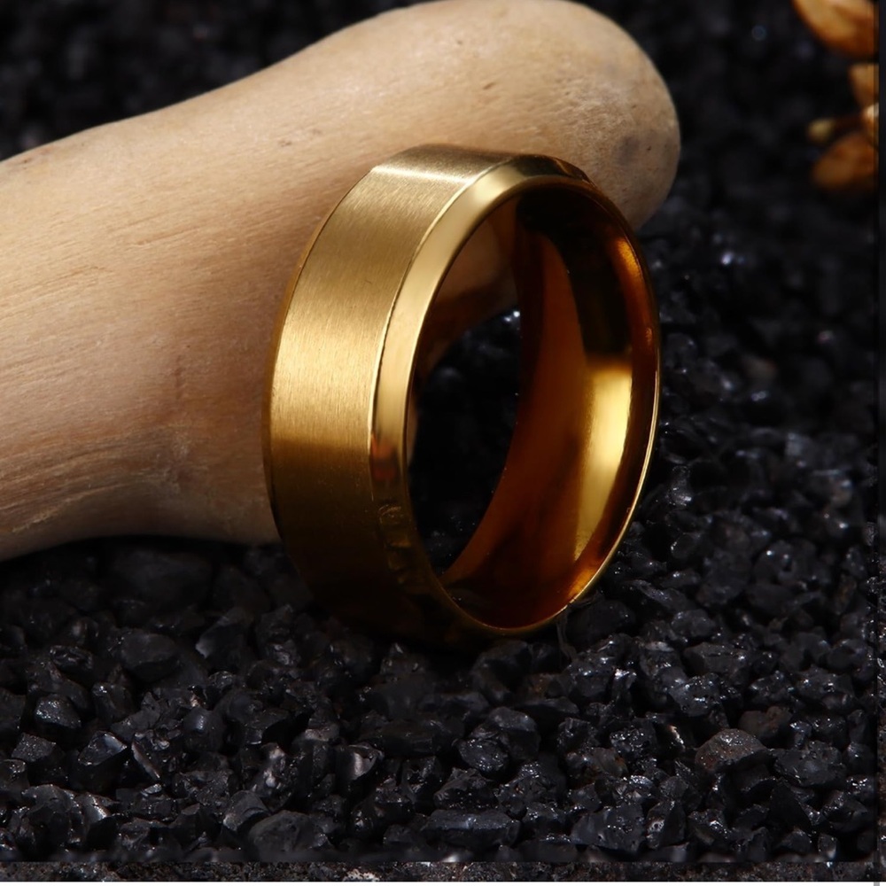 Men’s Stainless Steel Wedding Bands 8MM, 3Pcs Set - Picture 3 of 9